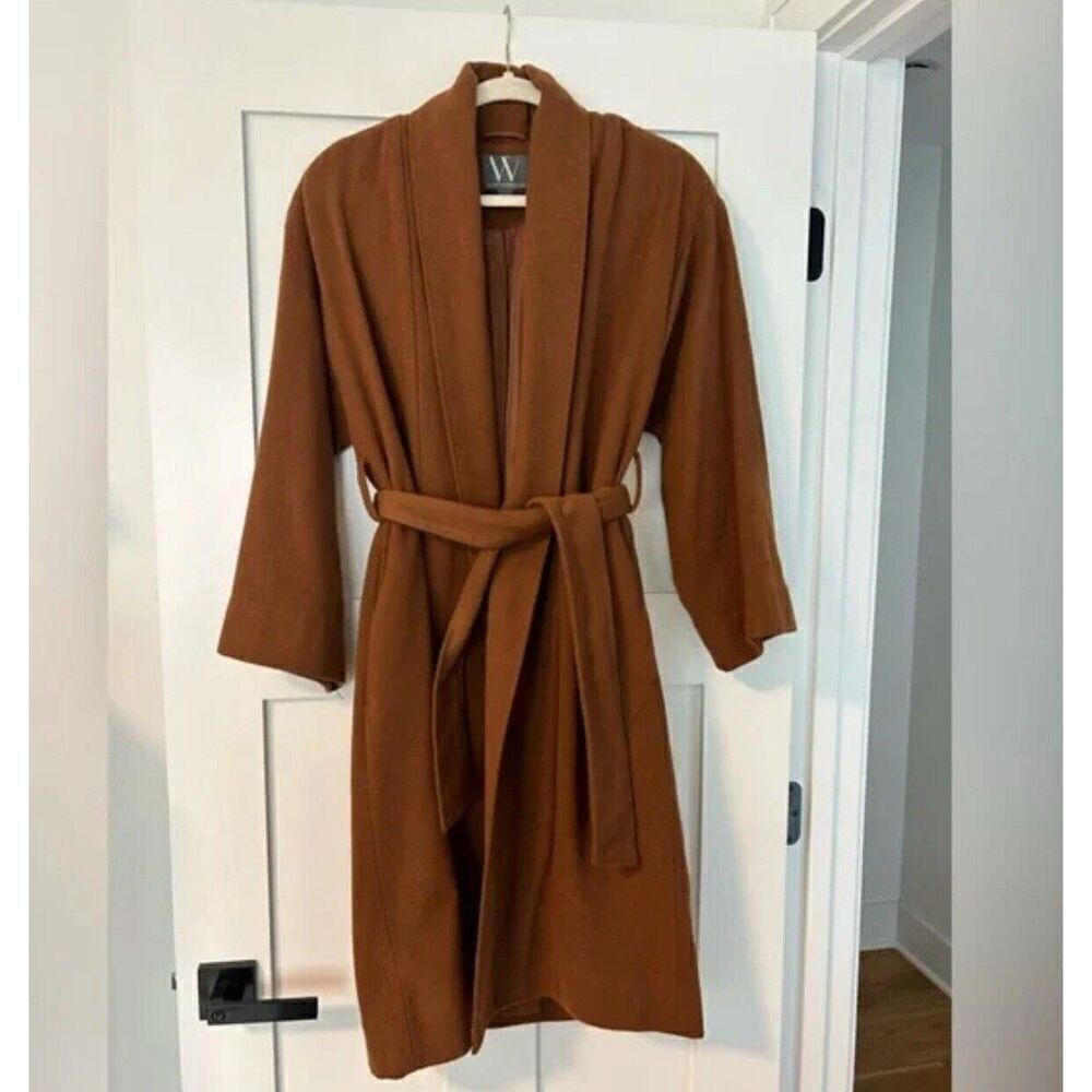 Worthington Womens Tortoise Brown Long Sleeve Belted Trench Coat. Size XL. 8